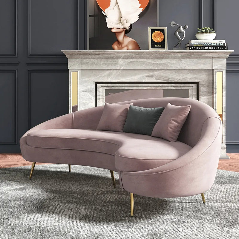 Aosta Orange Velvet Sofa 62.99"D