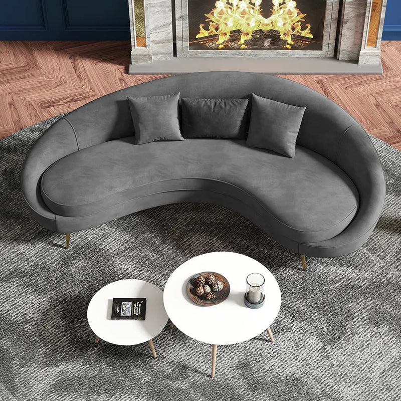 Aosta Orange Velvet Sofa 62.99"D