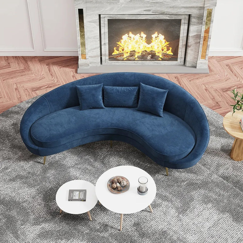 Aosta Orange Velvet Sofa 62.99"D