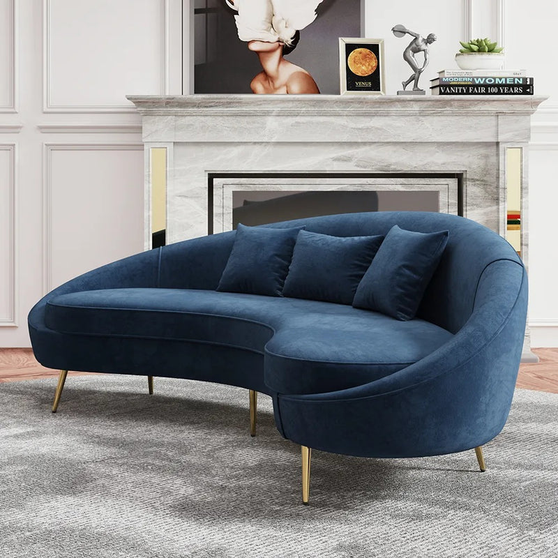 Aosta Orange Velvet Sofa 62.99"D