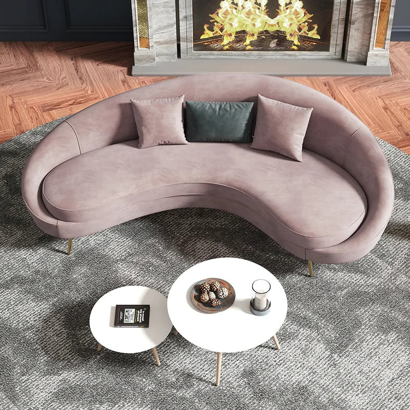 Aosta Orange Velvet Sofa 62.99"D