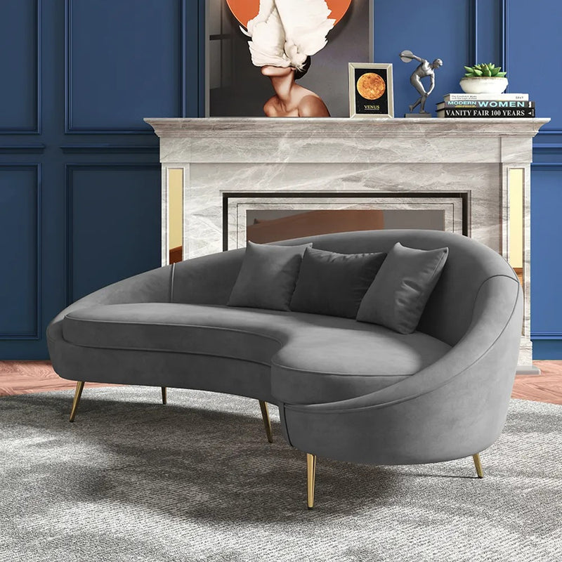 Aosta Orange Velvet Sofa 62.99"D