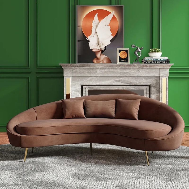Aosta Orange Velvet Sofa 62.99"D