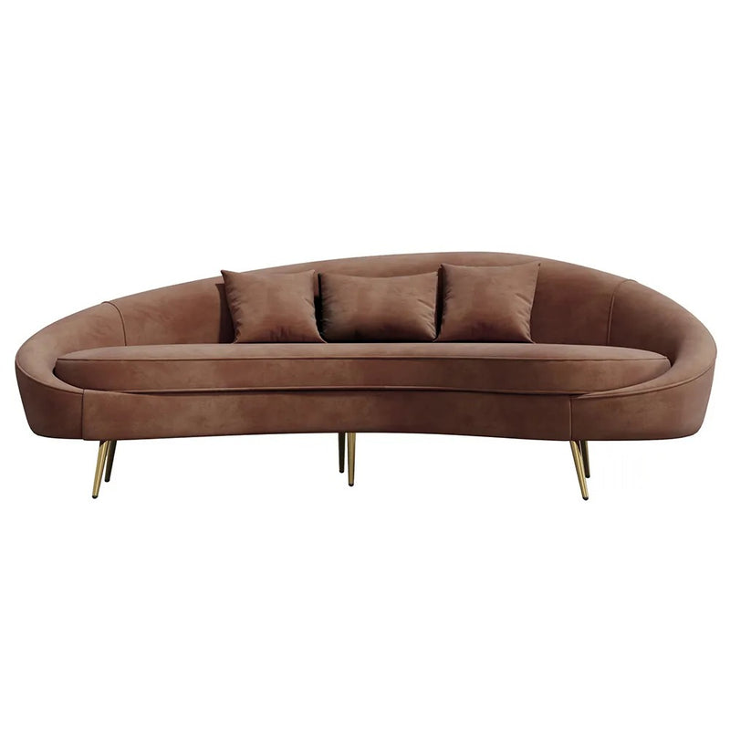 Aosta Orange Velvet Sofa 62.99"D