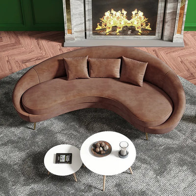 Aosta Orange Velvet Sofa 62.99"D