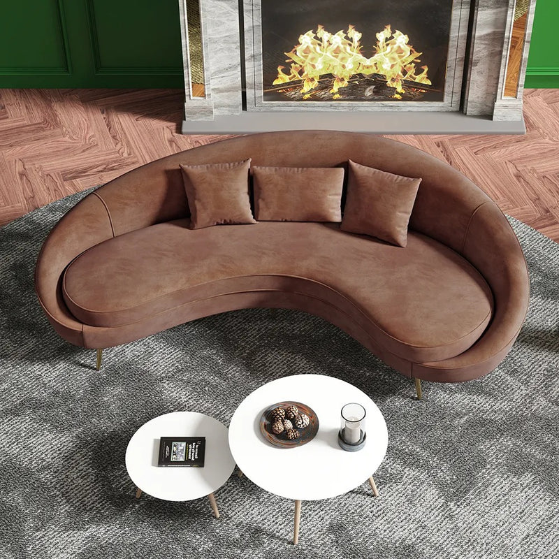 Aosta Orange Velvet Sofa 62.99"D