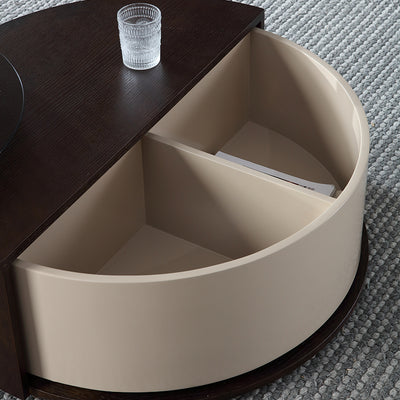 Imperia Walnut and Khaki Coffee Tables 33.46"D+23.62"D
