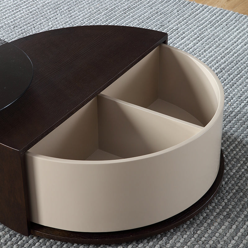 Imperia Walnut and Khaki Coffee Tables 33.46"D+23.62"D