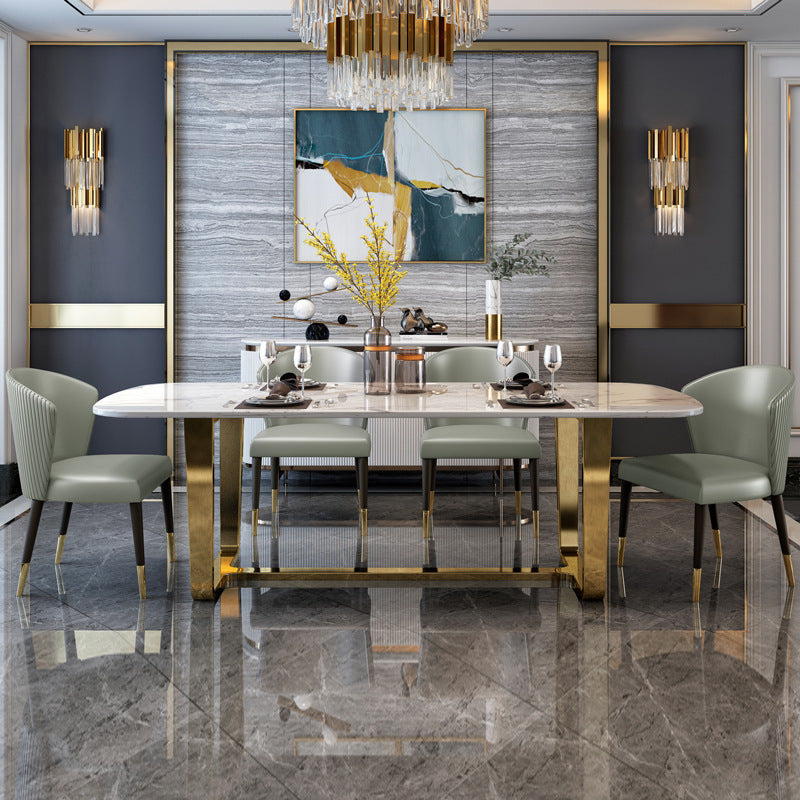 La Spezia White Slate Dining Table  62.99"D