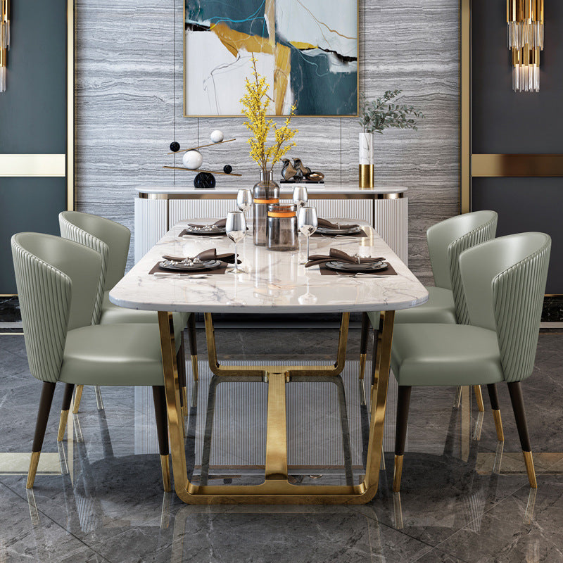La Spezia White Slate Dining Table  62.99"D