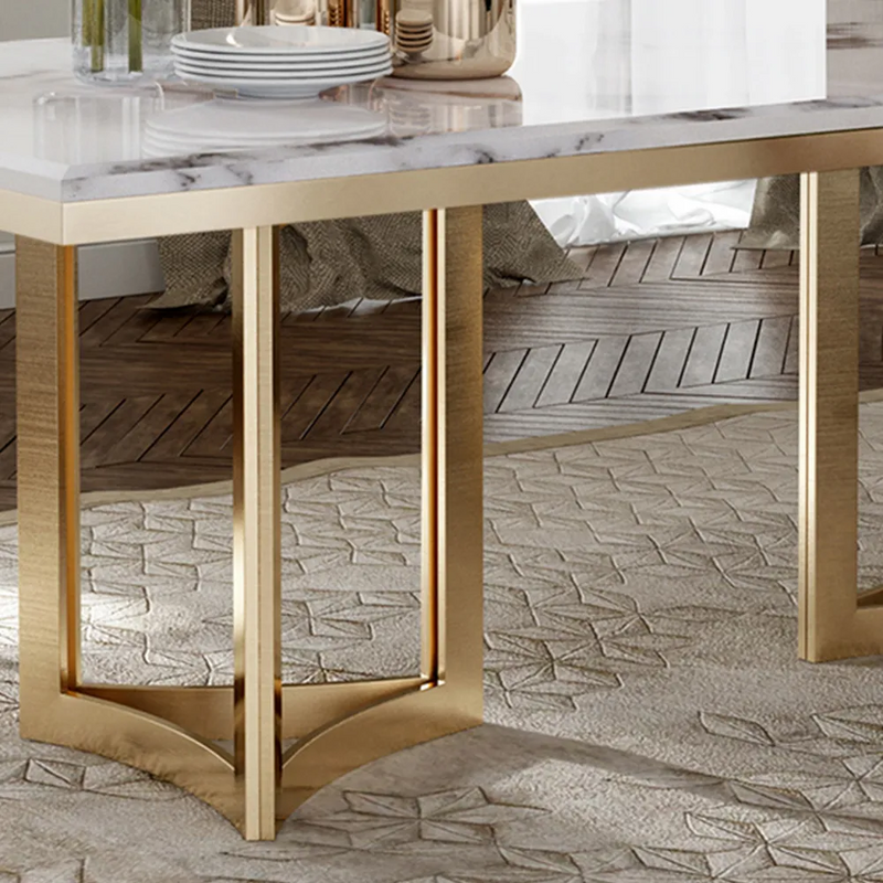  La Spezia White  Slate Dining Table 62.99"D