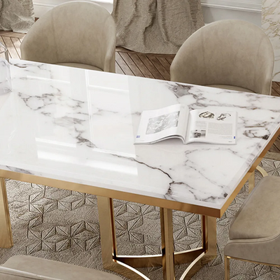  La Spezia White  Slate Dining Table 62.99"D