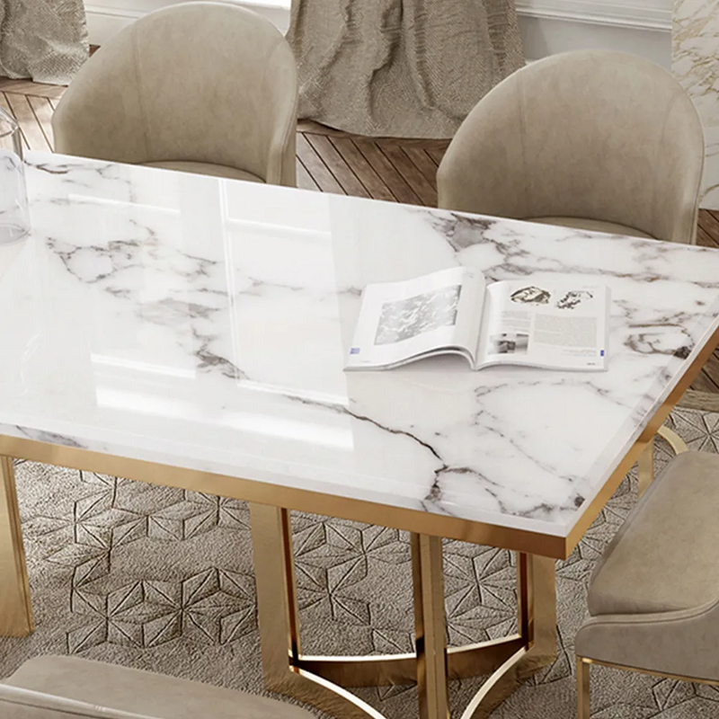  La Spezia White  Slate Dining Table 62.99"D