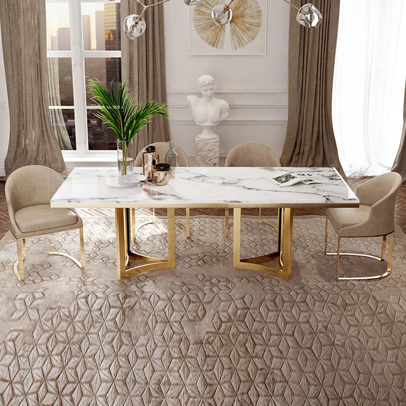  La Spezia White  Slate Dining Table 62.99"D