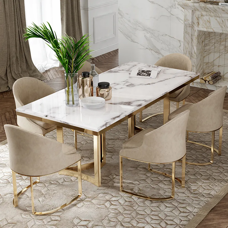  La Spezia White  Slate Dining Table 62.99"D