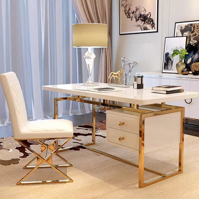 Tivoli White Solid Wood Desk 55.12"D
