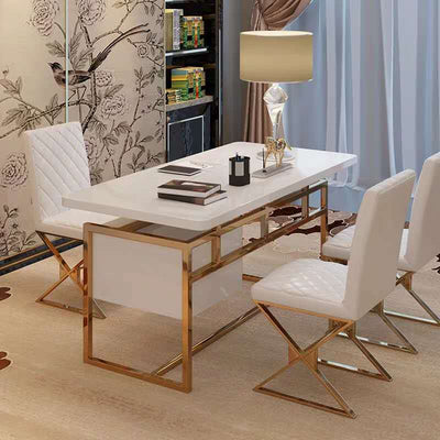 Tivoli White Solid Wood Desk 55.12"D