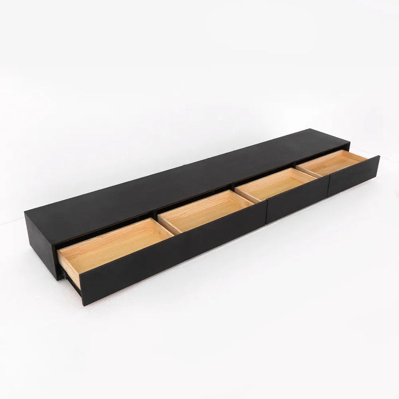 Bologna Black Wood TV Stand 70.86"D/94.48"D