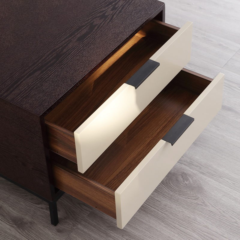 Centro Khaki Solid Wood Nightstand 21.65"D