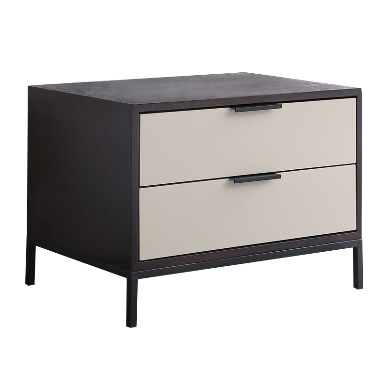 Centro Khaki Solid Wood Nightstand 21.65"D