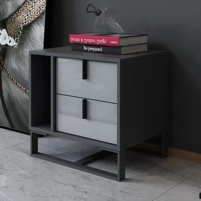 Centro Grey Solid Wood Nightstand 15.75"D