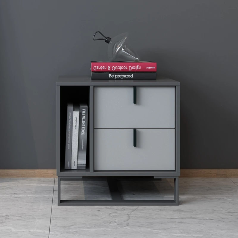 Centro Grey Solid Wood Nightstand 15.75"D
