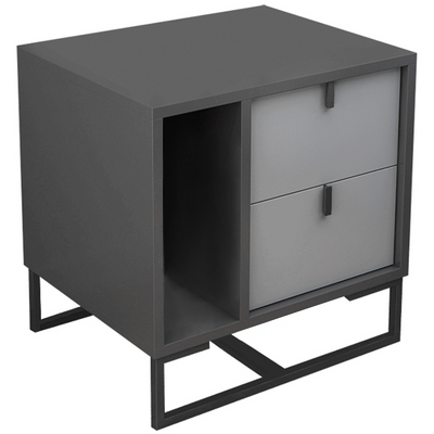 Centro Grey Solid Wood Nightstand 15.75"D