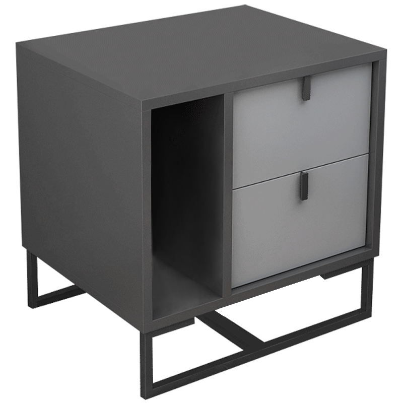 Centro Grey Solid Wood Nightstand 15.75"D