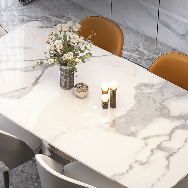 La Spezia White Marble Dining Table 55.12"D