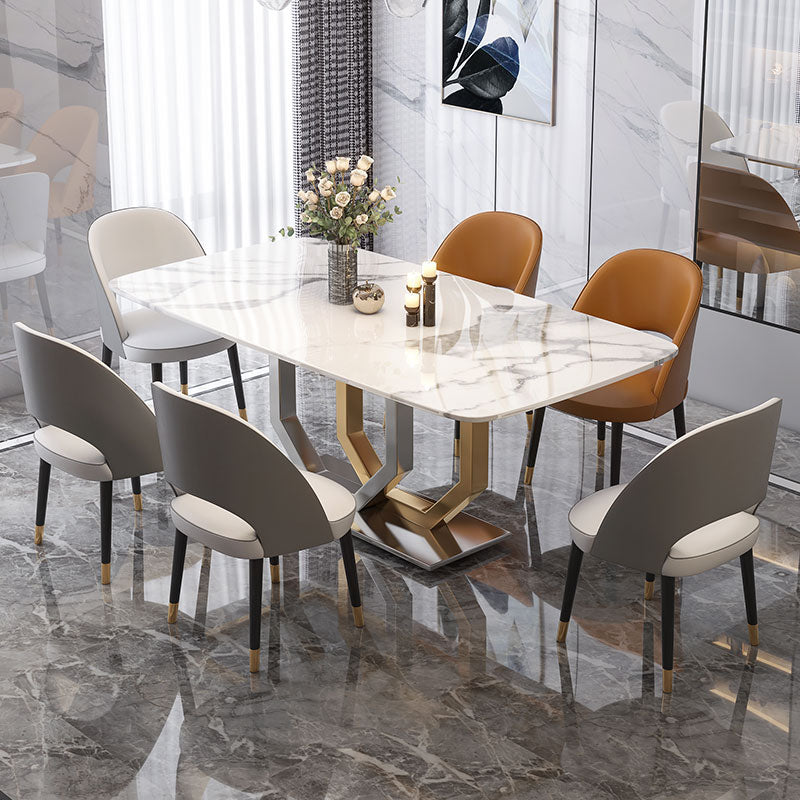 La Spezia White Marble Dining Table 55.12"D