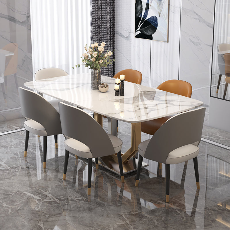 La Spezia White Marble Dining Table 55.12"D