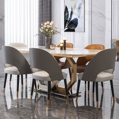 La Spezia White Marble Dining Table 55.12"D