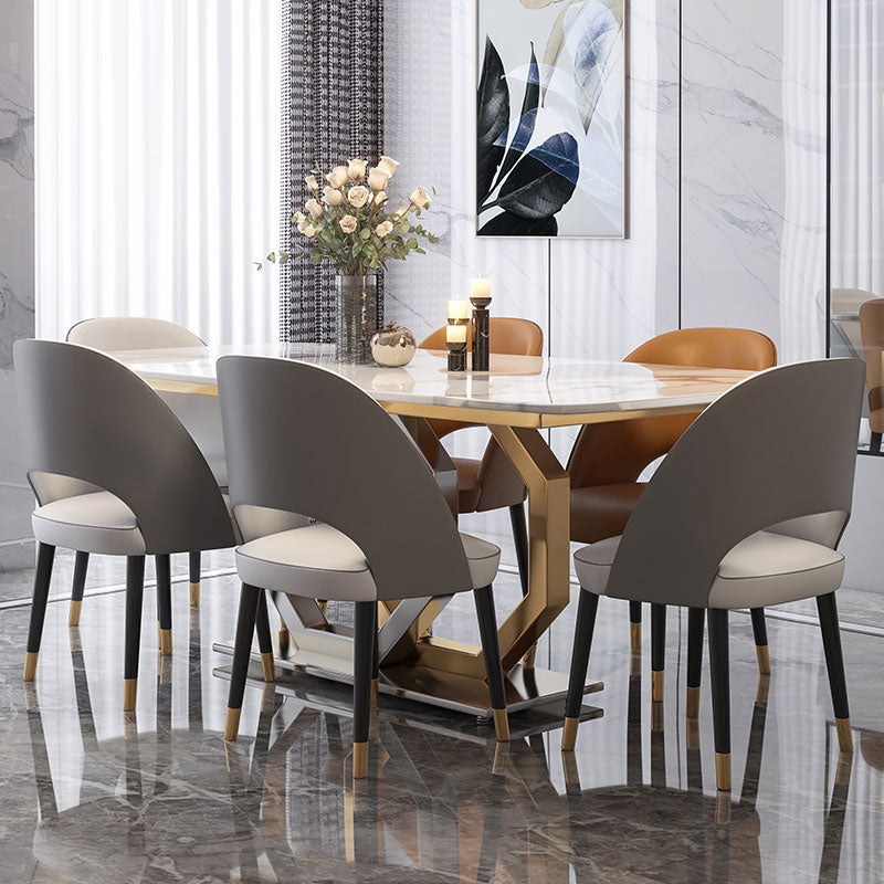 La Spezia White Marble Dining Table 55.12"D