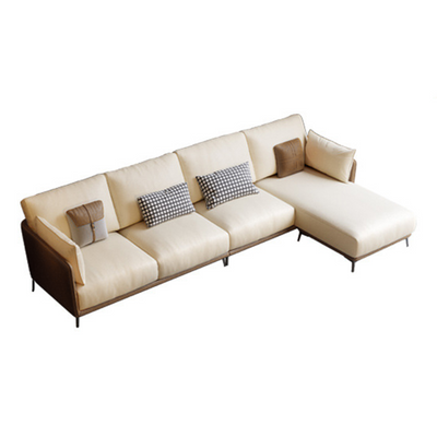 Rovigo Microfiber Leather Sofa 93.7"D+66.93"D (Left Lounge)