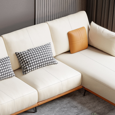 Rovigo Microfiber Leather Sofa 93.7"D+66.93"D (Left Lounge)