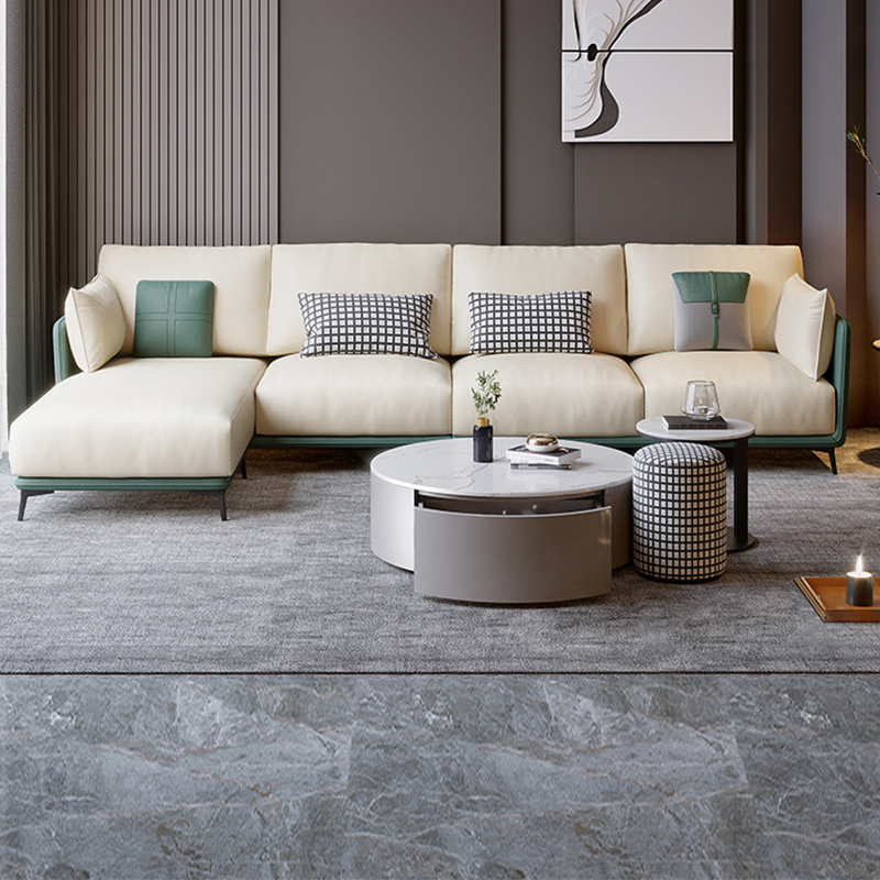 Rovigo Microfiber Leather Sofa 93.7"D+66.93"D (Left Lounge)