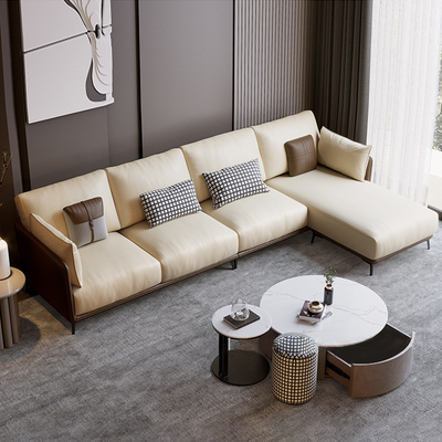 Rovigo Microfiber Leather Sofa 93.7"D+66.93"D (Left Lounge)