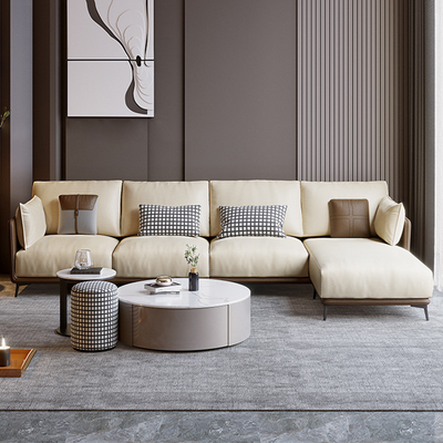 Rovigo Microfiber Leather Sofa 93.7"D+66.93"D (Left Lounge)