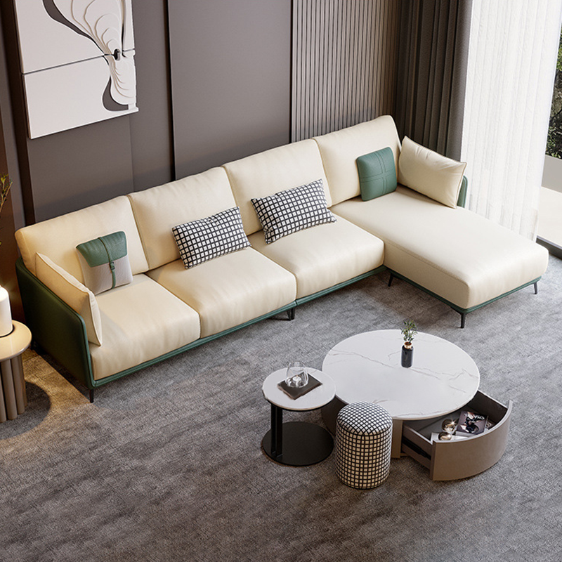 Rovigo Microfiber Leather Sofa 93.7"D+66.93"D (Left Lounge)