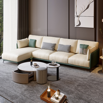 Rovigo Microfiber Leather Sofa 93.7"D+66.93"D (Left Lounge)