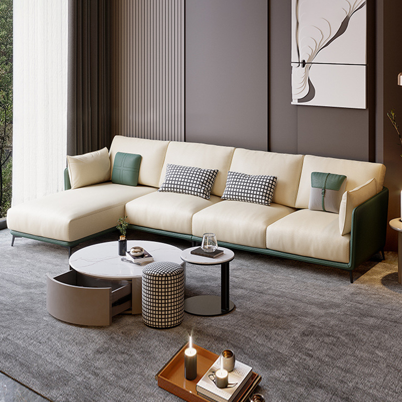 Rovigo Microfiber Leather Sofa 93.7"D+66.93"D (Left Lounge)