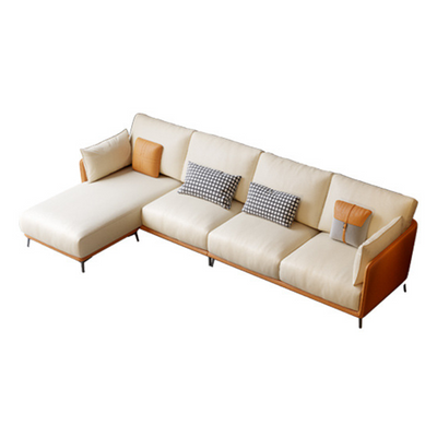 Rovigo Microfiber Leather Sofa 93.7"D+66.93"D (Left Lounge)