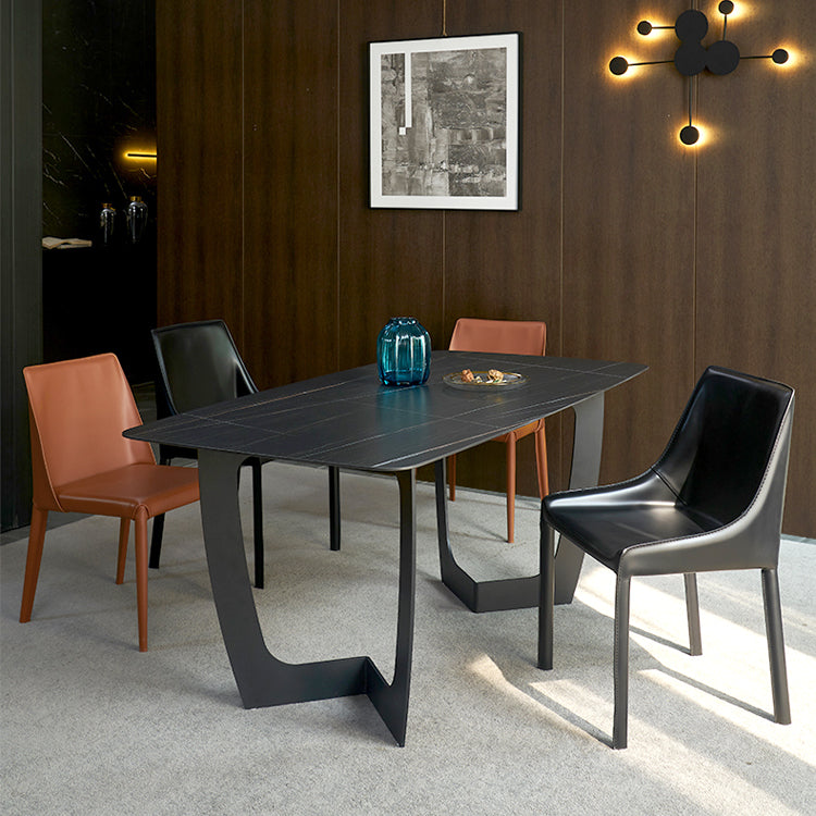 Oristano Orange Leather Dining Chairs 20.07"D (with 2 chairs)