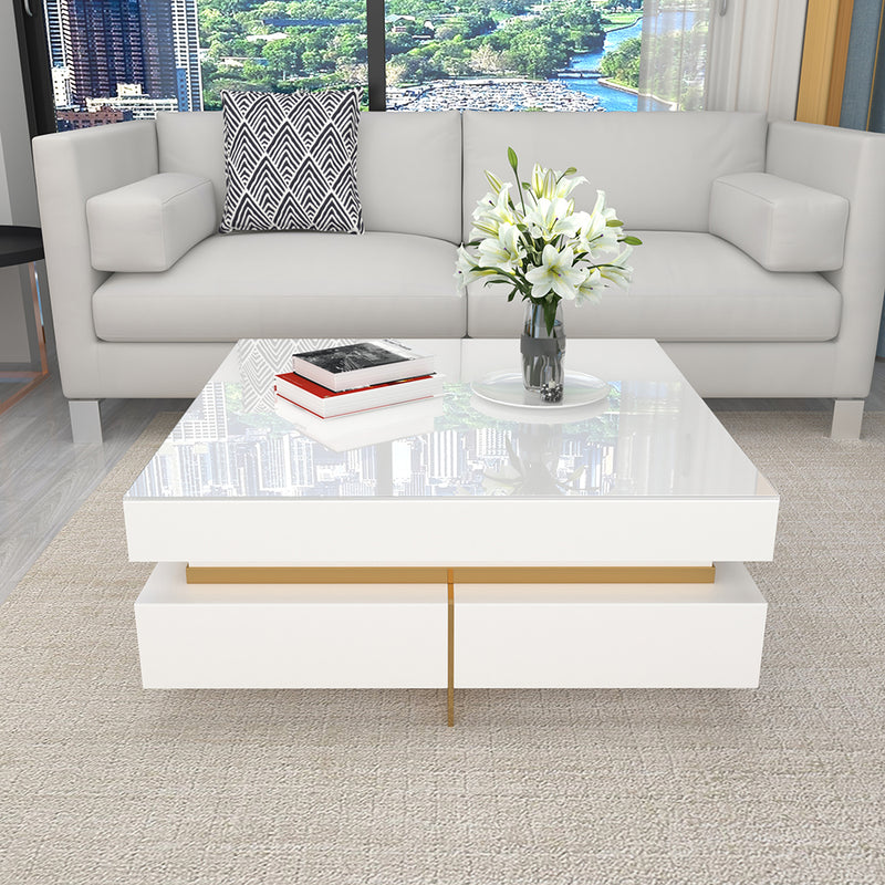 Imperia Black Tempered Glass Coffee Table 43.31"D