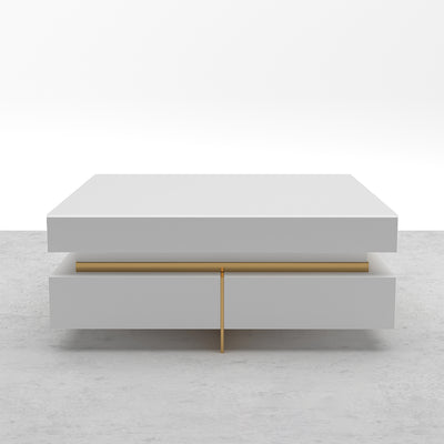 Imperia Black Tempered Glass Coffee Table 43.31"D