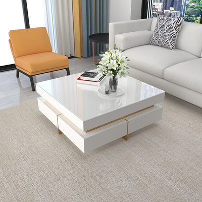 Imperia Black Tempered Glass Coffee Table 43.31"D
