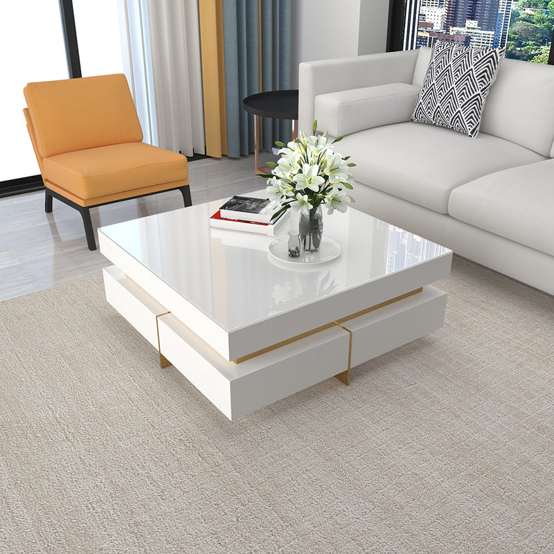 Imperia Black Tempered Glass Coffee Table 43.31"D