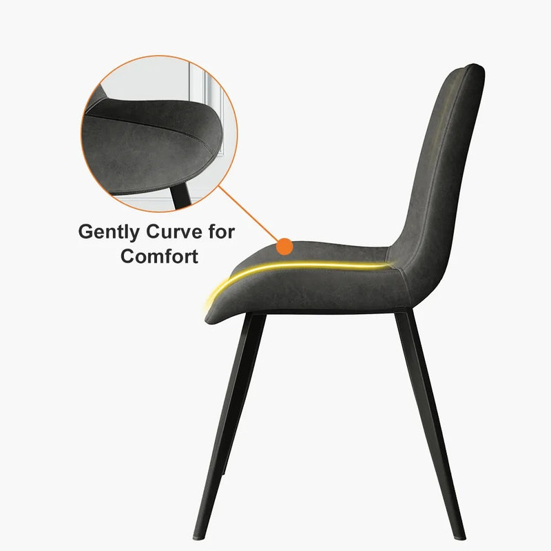 Gioia Tauro Leather Dining Chair 17.32"D (With 2 Chairs)