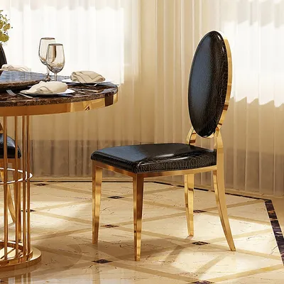 Gioia Tauro Leather Dining Chair 18.90"D (With 2 Chairs)