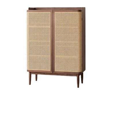 Trieste Wood Rattan and Solid Wood Shoe Storage 31.50"D
